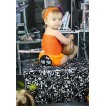 Halloween Orange Crochet Tube Top & Black Skeleton Orange Bows Bloomer & Orange Headband Purple Pumpkin Satin Bow 3PC Set CT686